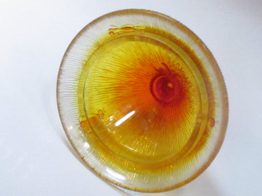 Glass lid Replacement bee orange amber honey