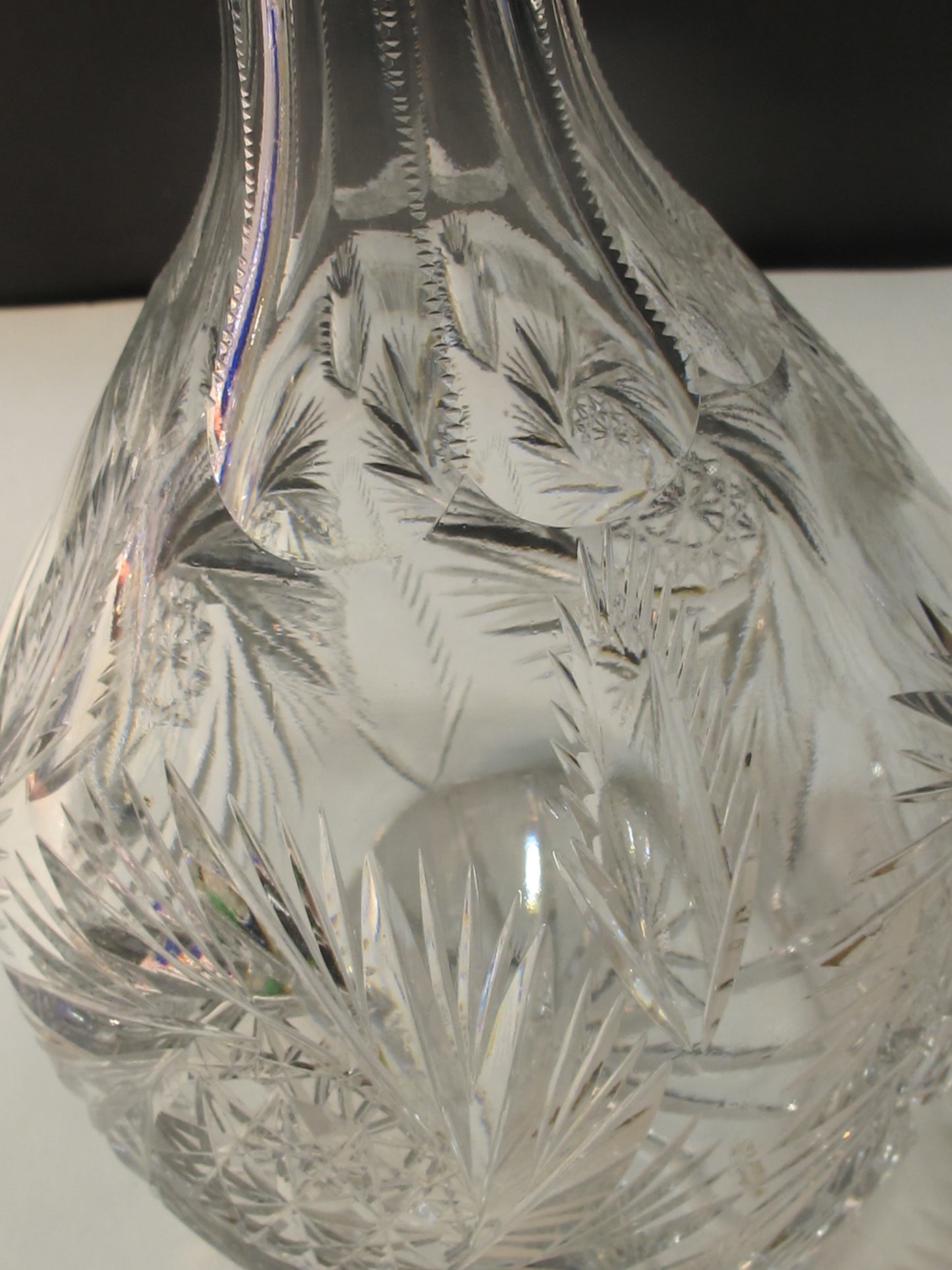 American Brilliant Period Cut Glass decanter, Antique  ABP