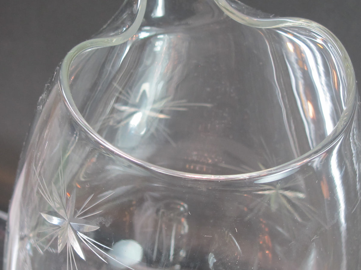 Wallace sterling hand cut glass wheel cut pitcher