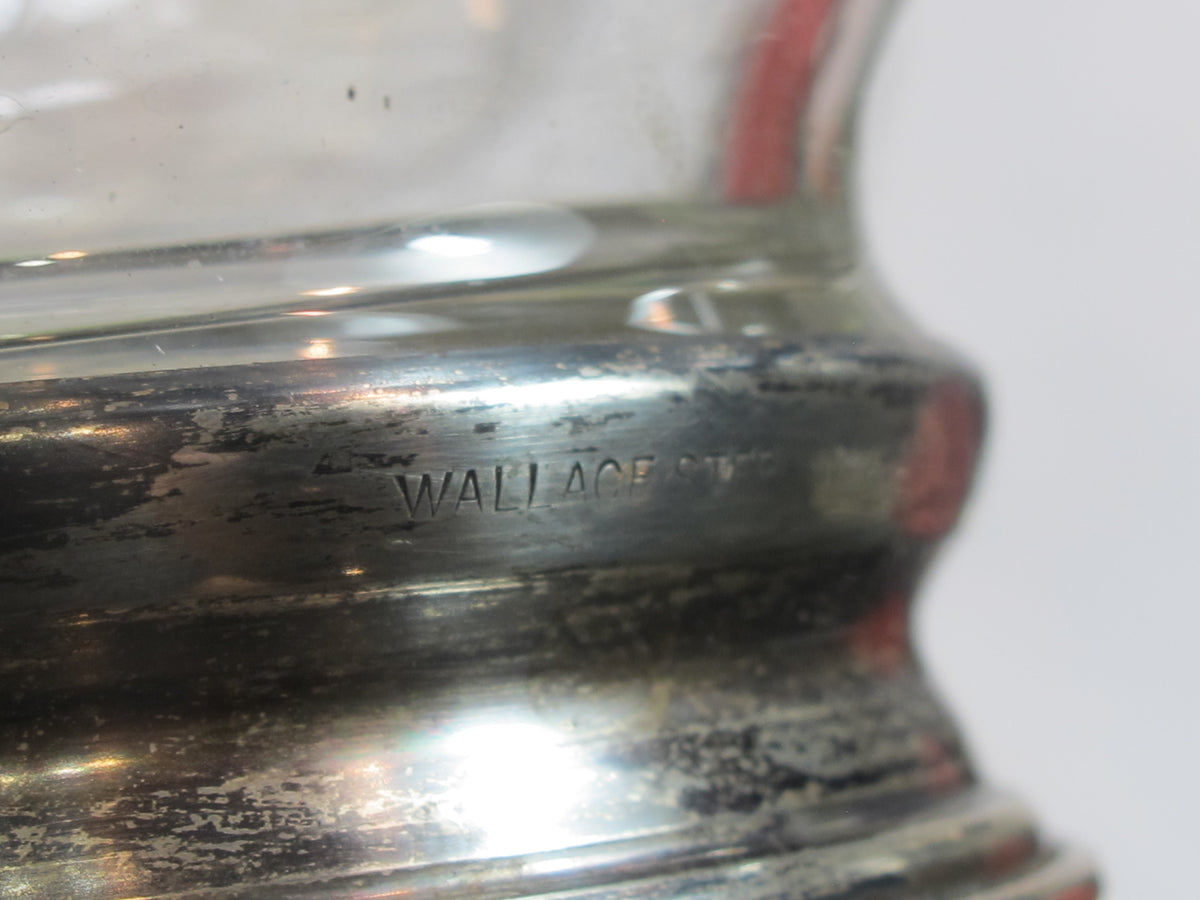 Wallace sterling hand cut glass wheel cut pitcher