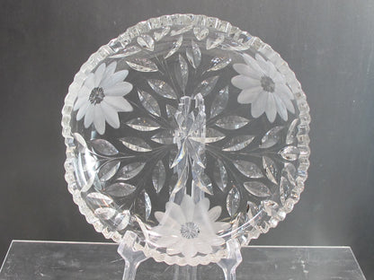 Crystal Cut Glass low Bowl Antique