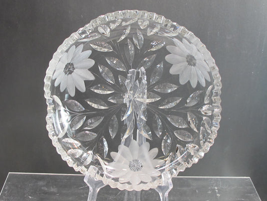 Crystal Cut Glass low Bowl Antique