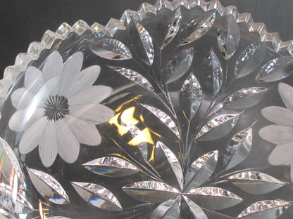 Crystal Cut Glass low Bowl Antique