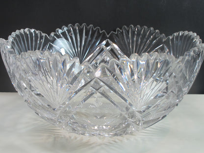 ABP cut glass bowl hand polished American brilliant for