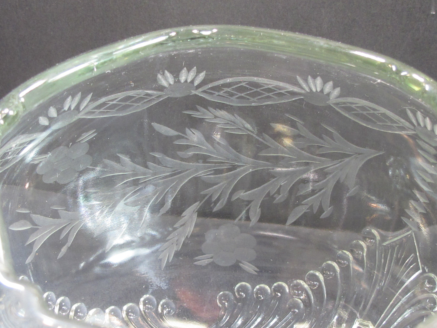 Cut glass 3 legged rose bowl sale