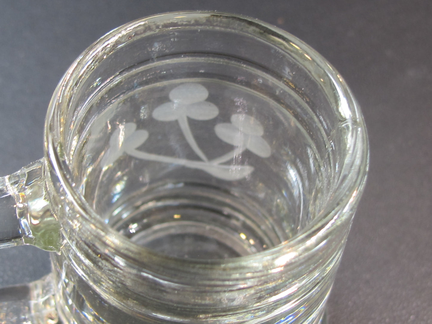 Hand Cut Shamrock shot glass mini tankard