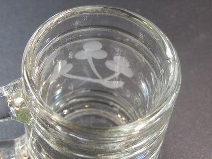 Hand Cut Shamrock shot glass mini tankard