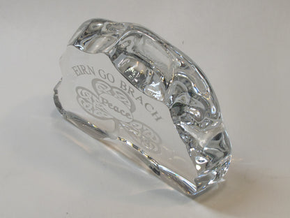 Celtic shamrock pattern paperweight, 24% lead crystal Peace