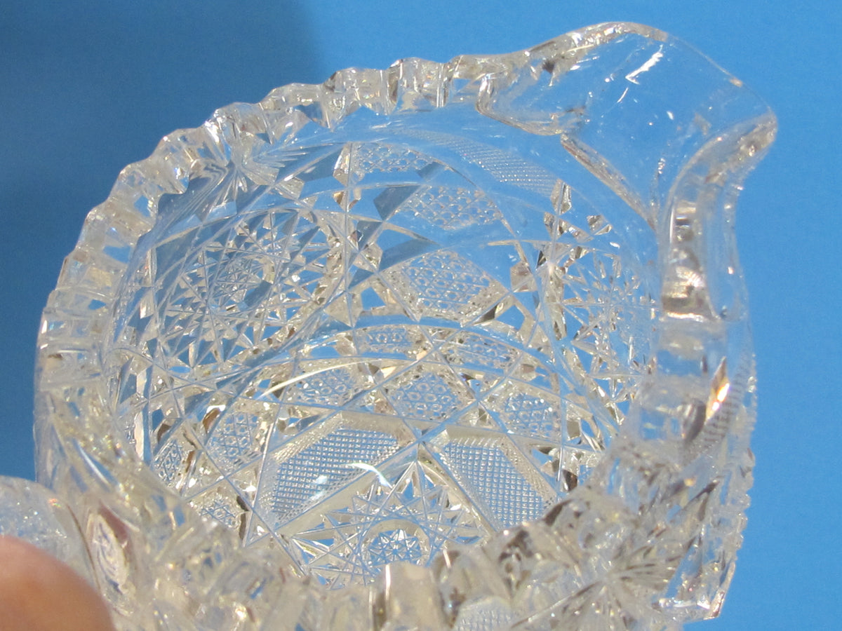 Sugar and creamer American Brilliant Period Cut Glass Antique tg