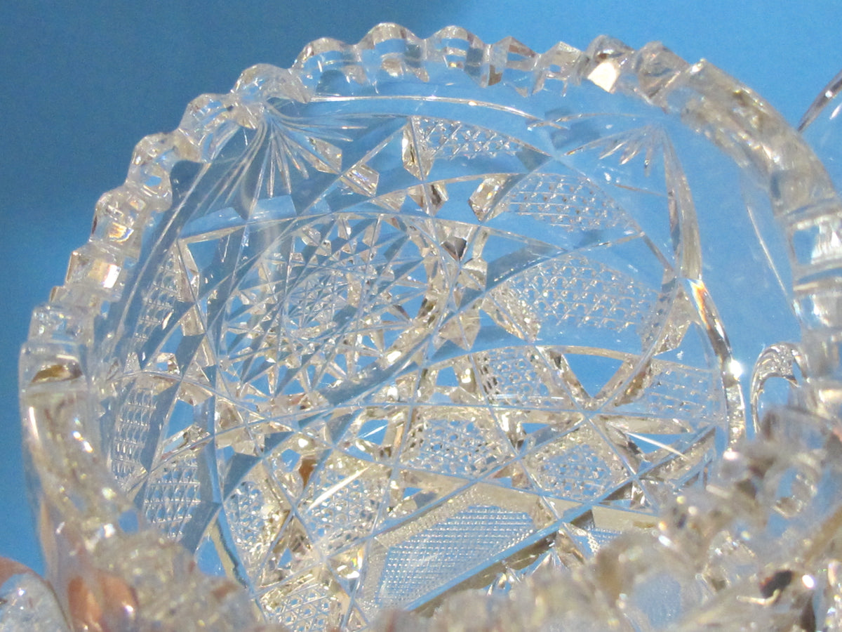Sugar and creamer American Brilliant Period Cut Glass Antique tg