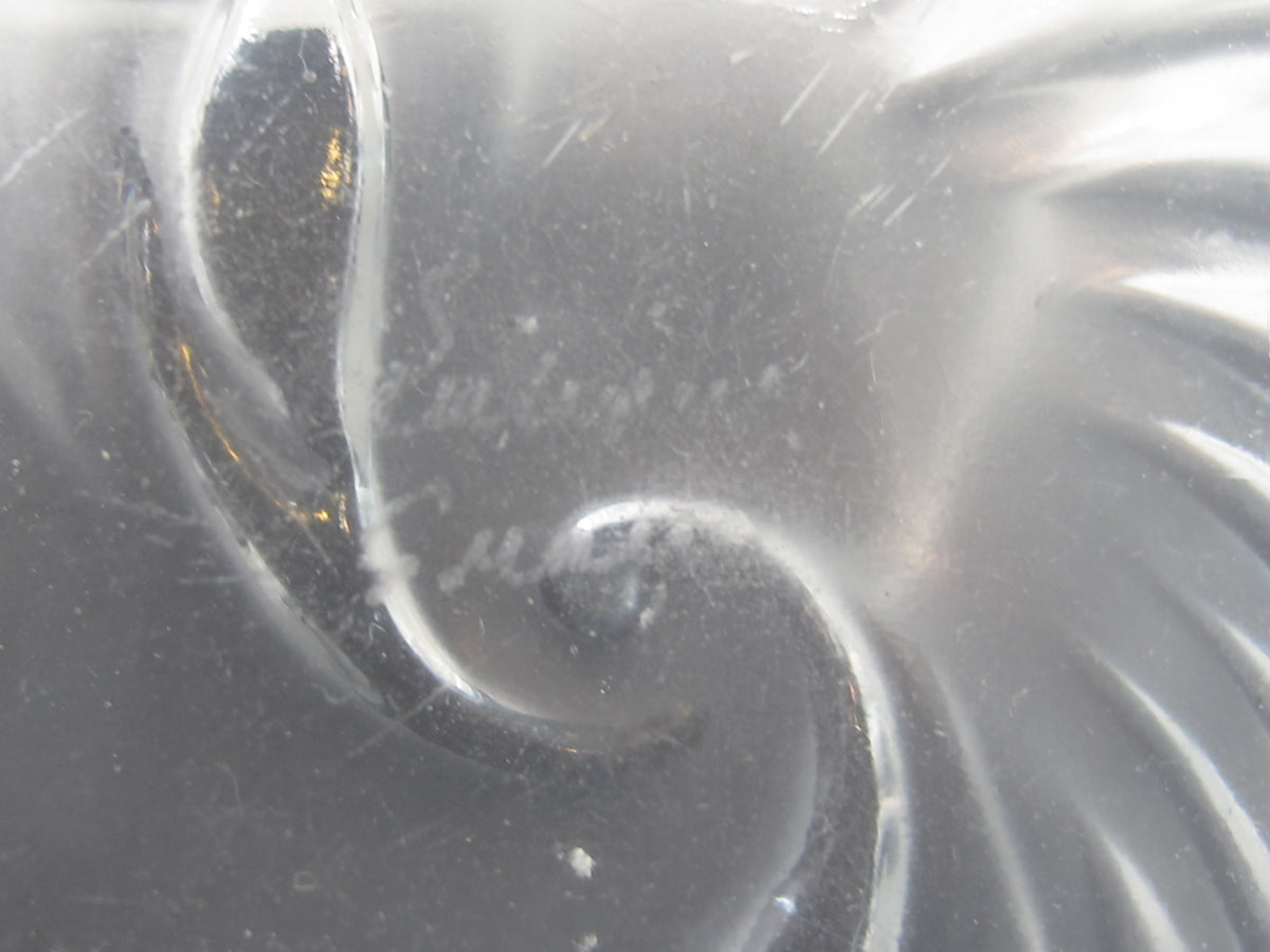 Lalique clear and frosted Crystal Nancy Cigar ashtray signed glass