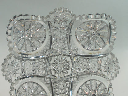 American Brilliant Period hand Cut square low bowl