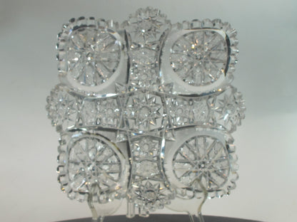 American Brilliant Period hand Cut square low bowl