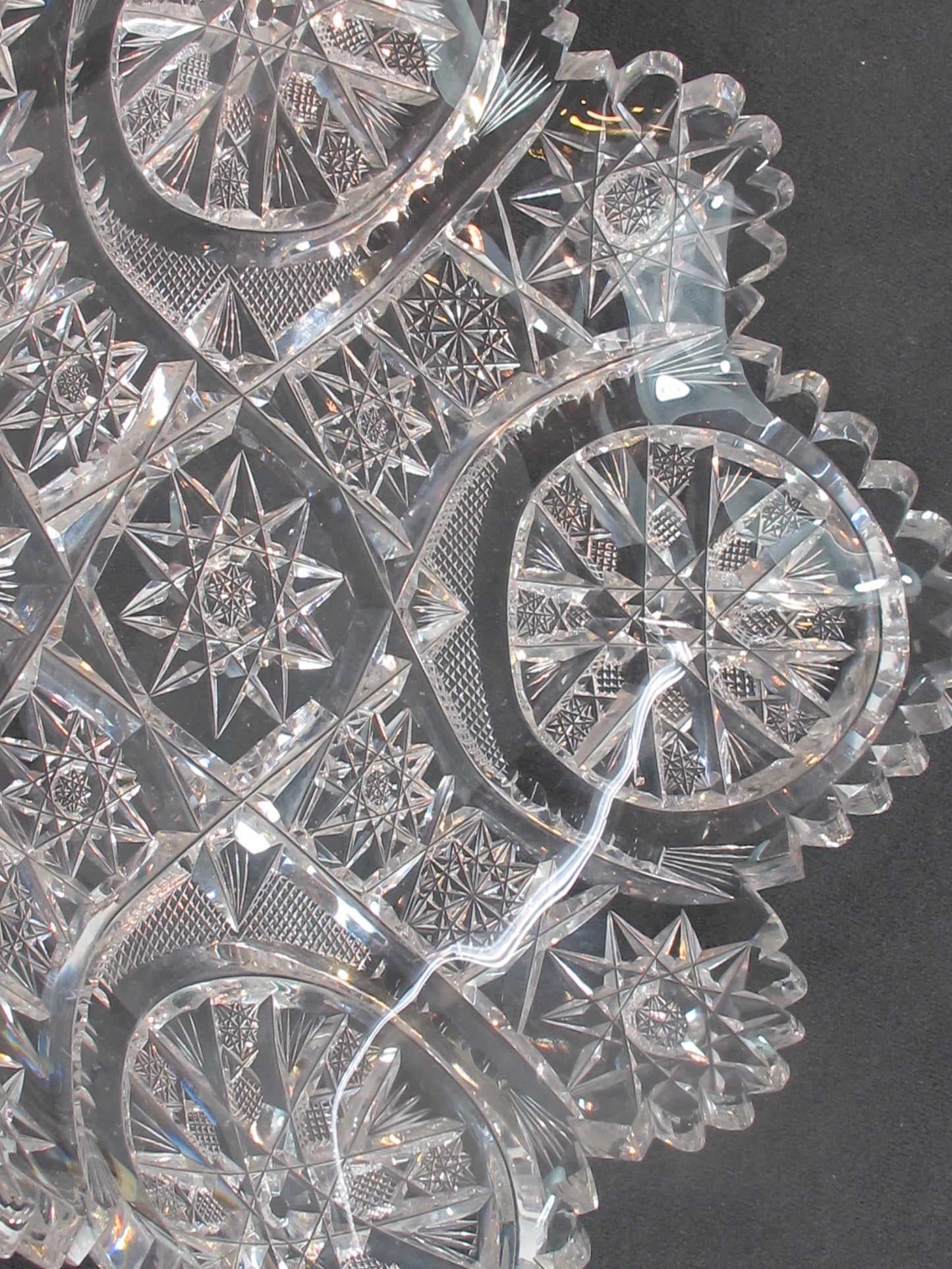 American Brilliant Period hand Cut square low bowl