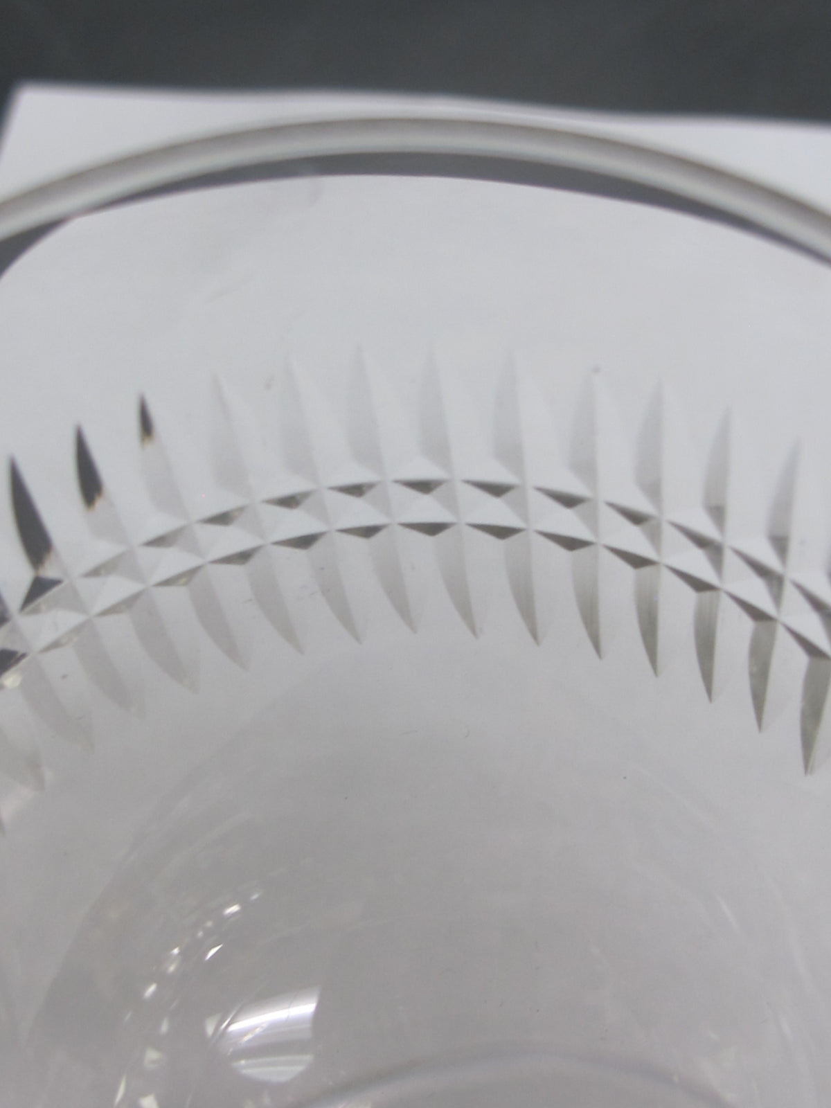 Cut glass wine stemware
