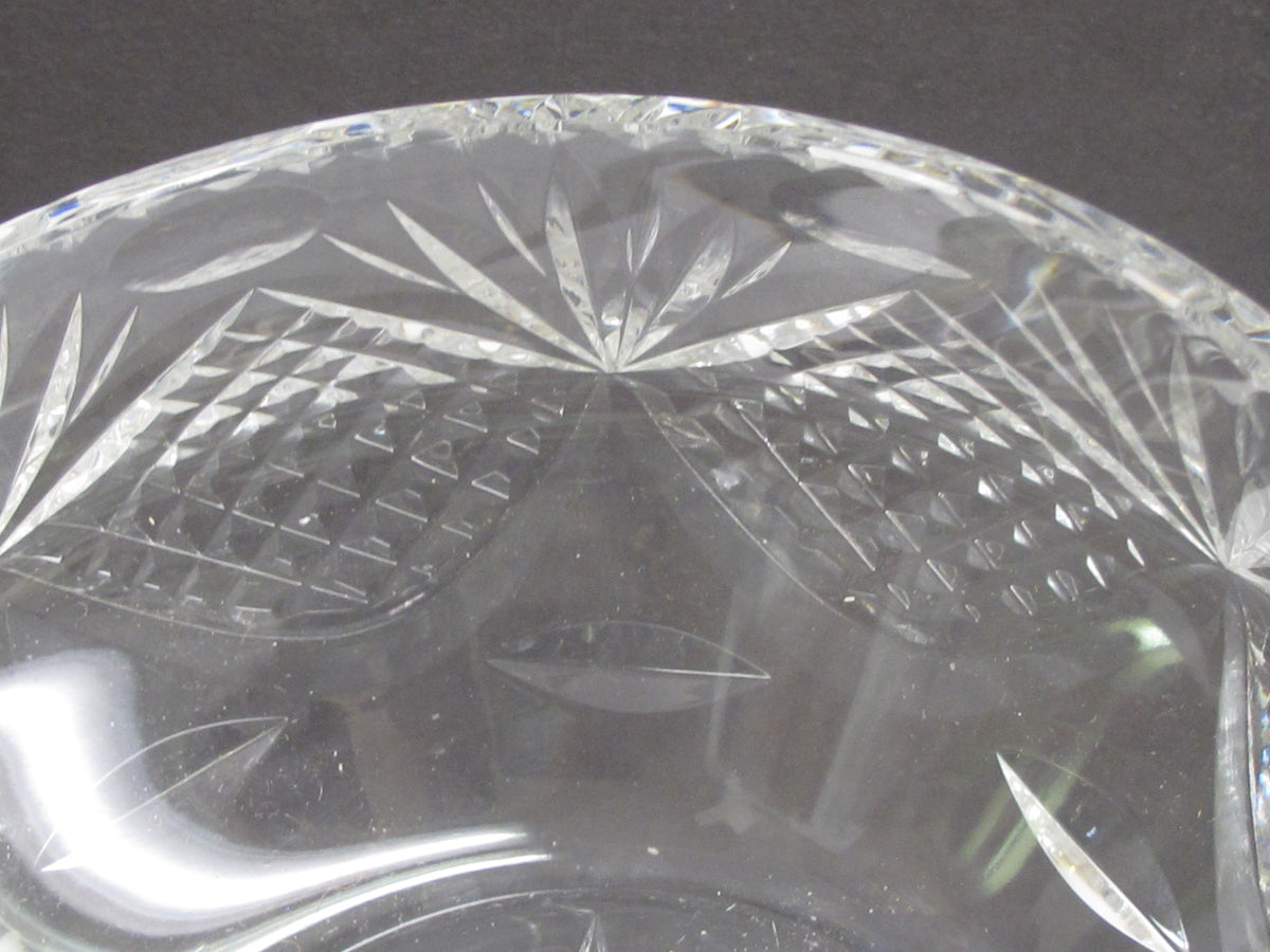 Signed Hand Cut Glass  bowl English blown blank Stuart ?