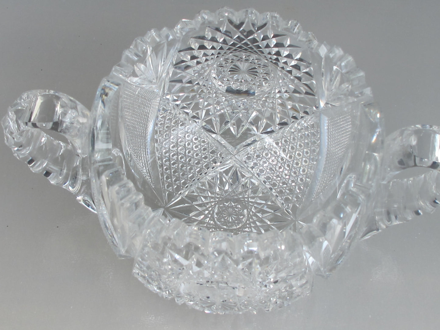 Sugar and creamer American Brilliant Period Cut Glass Antique sg