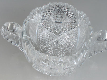 Sugar and creamer American Brilliant Period Cut Glass Antique sg