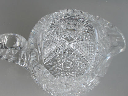 Sugar and creamer American Brilliant Period Cut Glass Antique sg