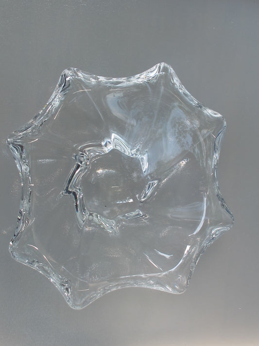Signed Baccarat crystal freeform trinket dish glass