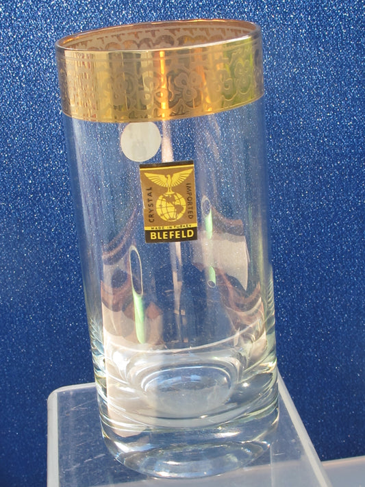 Glass Hi Ball Made in Turkey Blefld Pasabadce Gold band