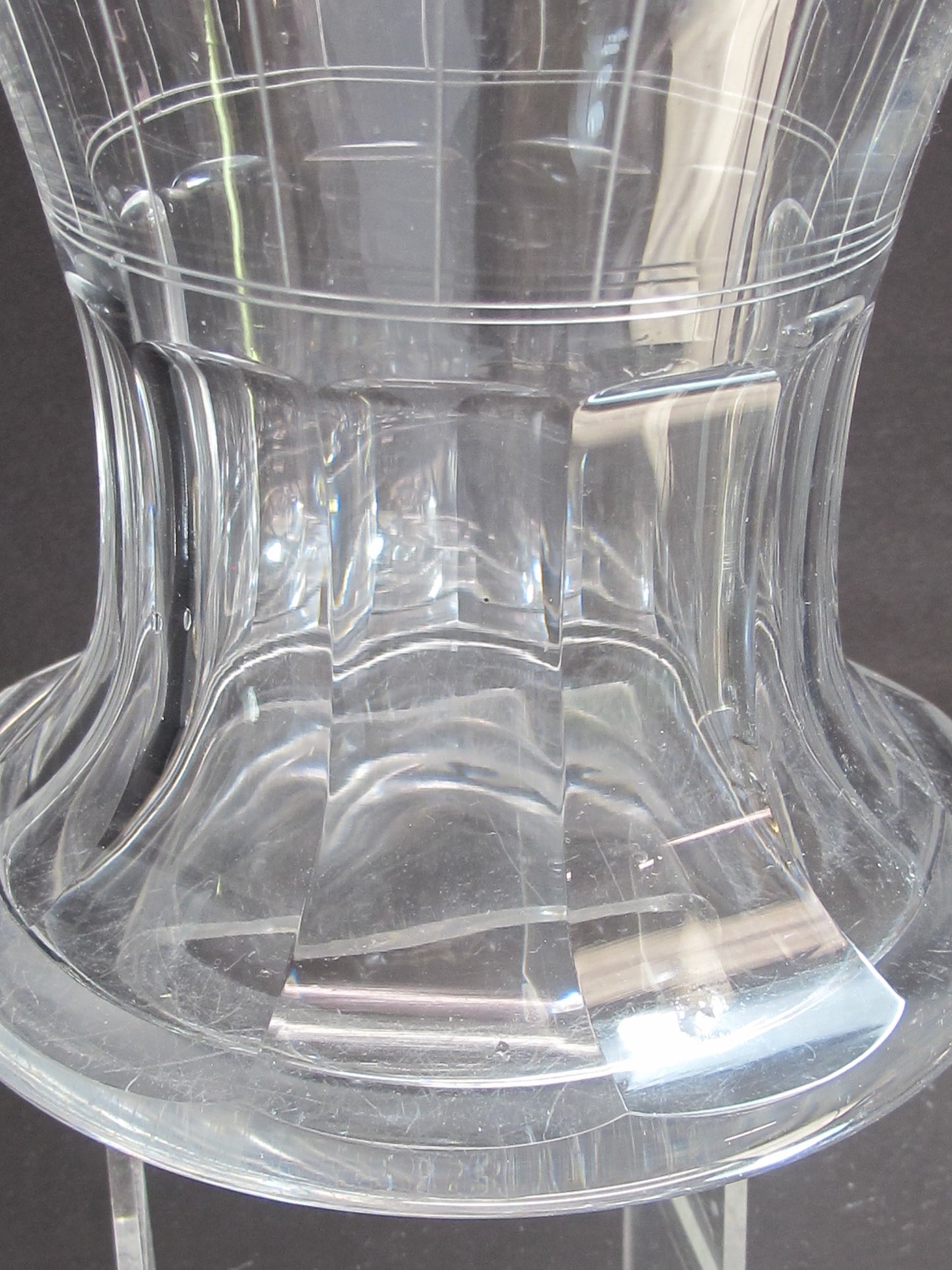 Glass Vase acid Etched fluted