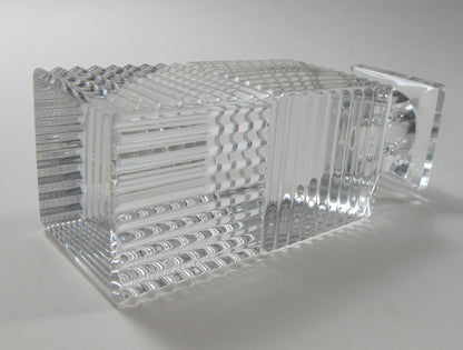 Signed Val st lambert candle holder CRYSTAL 5.375" - O'Rourke crystal awards & gifts abp cut glass