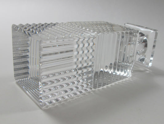 Signed Val st lambert candle holder CRYSTAL 5.375" - O'Rourke crystal awards & gifts abp cut glass