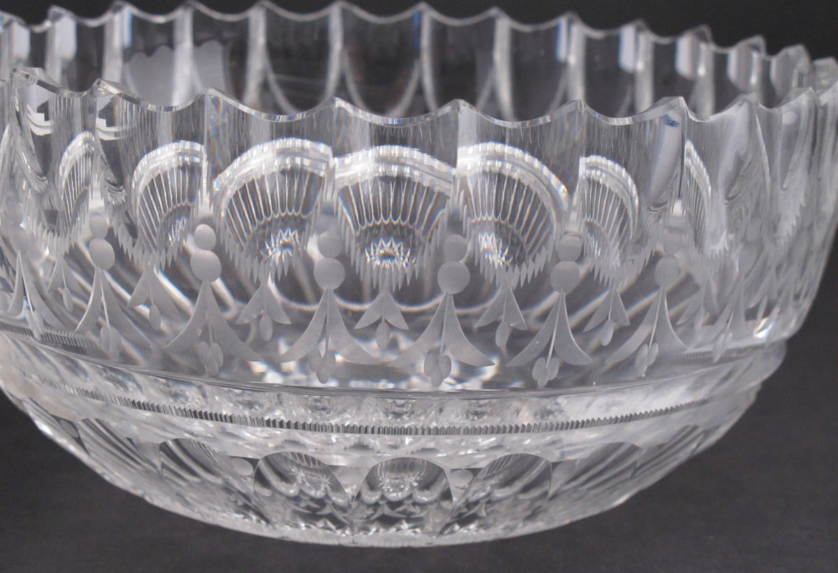 Unique American Brilliant Period Cut Glass ABP Antique 8" bowl - O'Rourke crystal awards & gifts abp cut glass