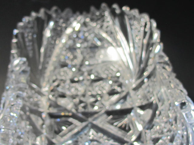 ABP American Brilliant Period Cut Glass crimped tray Antique - O'Rourke crystal awards & gifts abp cut glass