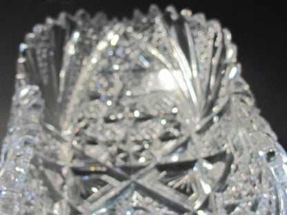 ABP American Brilliant Period Cut Glass crimped tray Antique - O'Rourke crystal awards & gifts abp cut glass