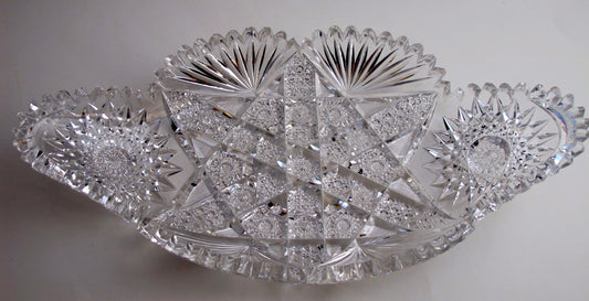 American Brilliant Period hand Cut Glass tray flashy ABP - O'Rourke crystal awards & gifts abp cut glass