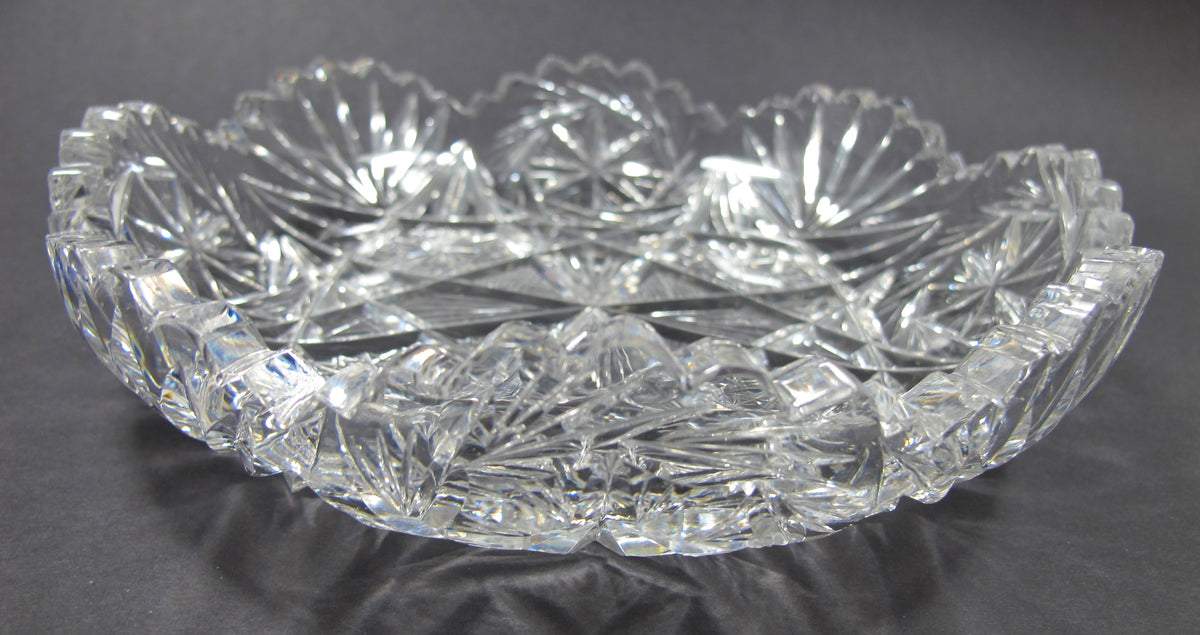 ABP cut glass low bowl American brilliant - O'Rourke crystal awards & gifts abp cut glass