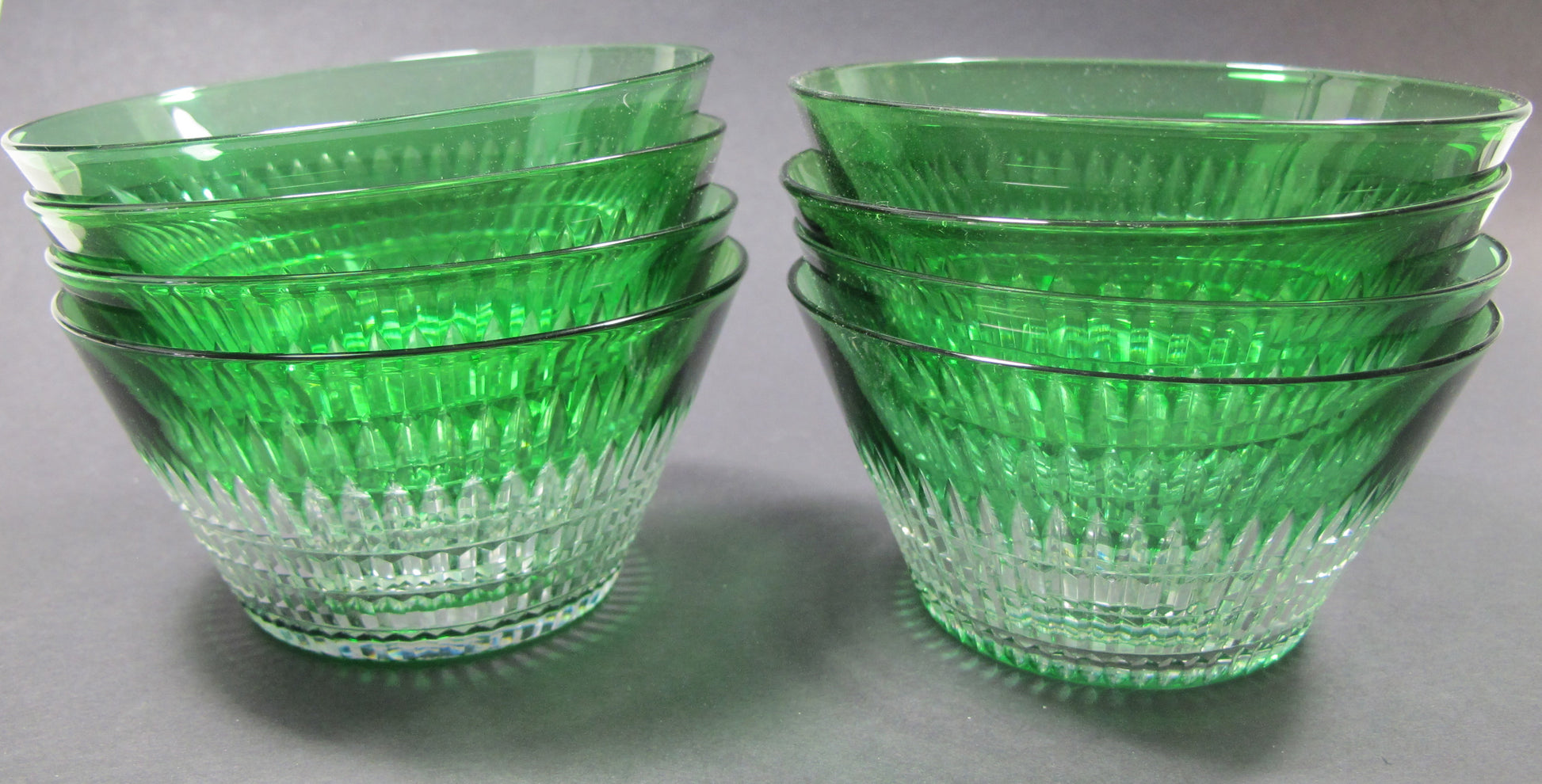Green cased glass cut to clear finger bowl Dorflinger ? - O'Rourke crystal awards & gifts abp cut glass