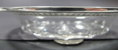Sterling silver rim Cut Glass dish Antique - O'Rourke crystal awards & gifts abp cut glass
