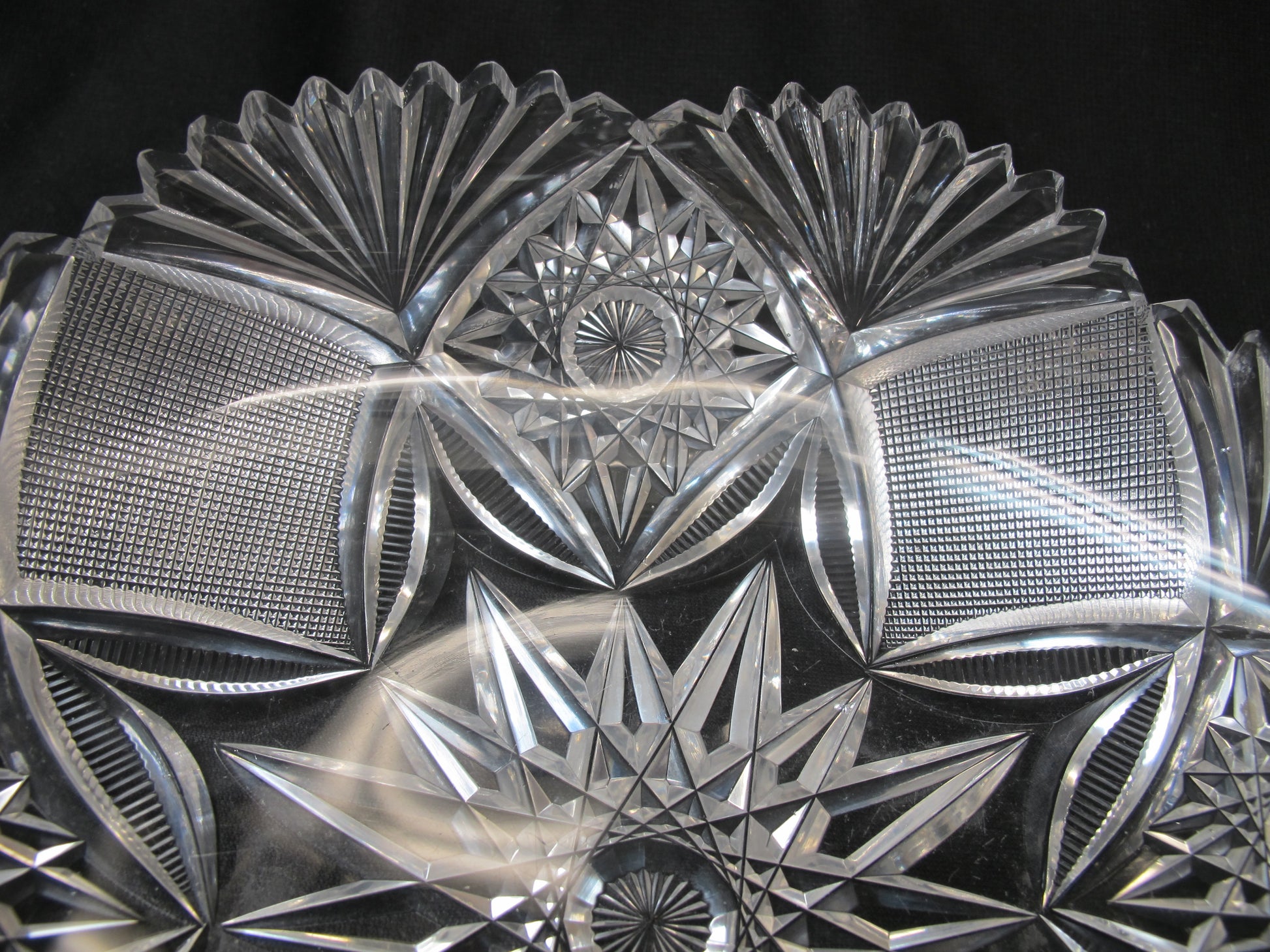 L. Straus Imperial American Brilliant Period hand Cut Glass oval bowl abp - O'Rourke crystal awards & gifts abp cut glass