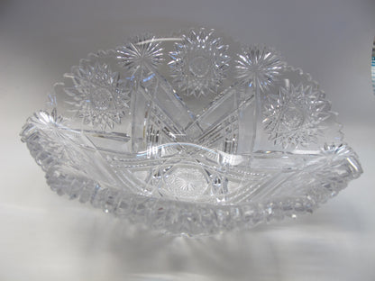 Straus ABP cut glass bowl Napoleon Hat shape American brilliant blown blank - O'Rourke crystal awards & gifts abp cut glass