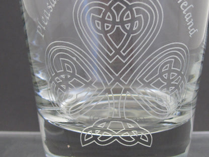 celtic / shamrock DOR glass 13 oz, St Patricks day gift, Ireland - O'Rourke crystal awards & gifts abp cut glass