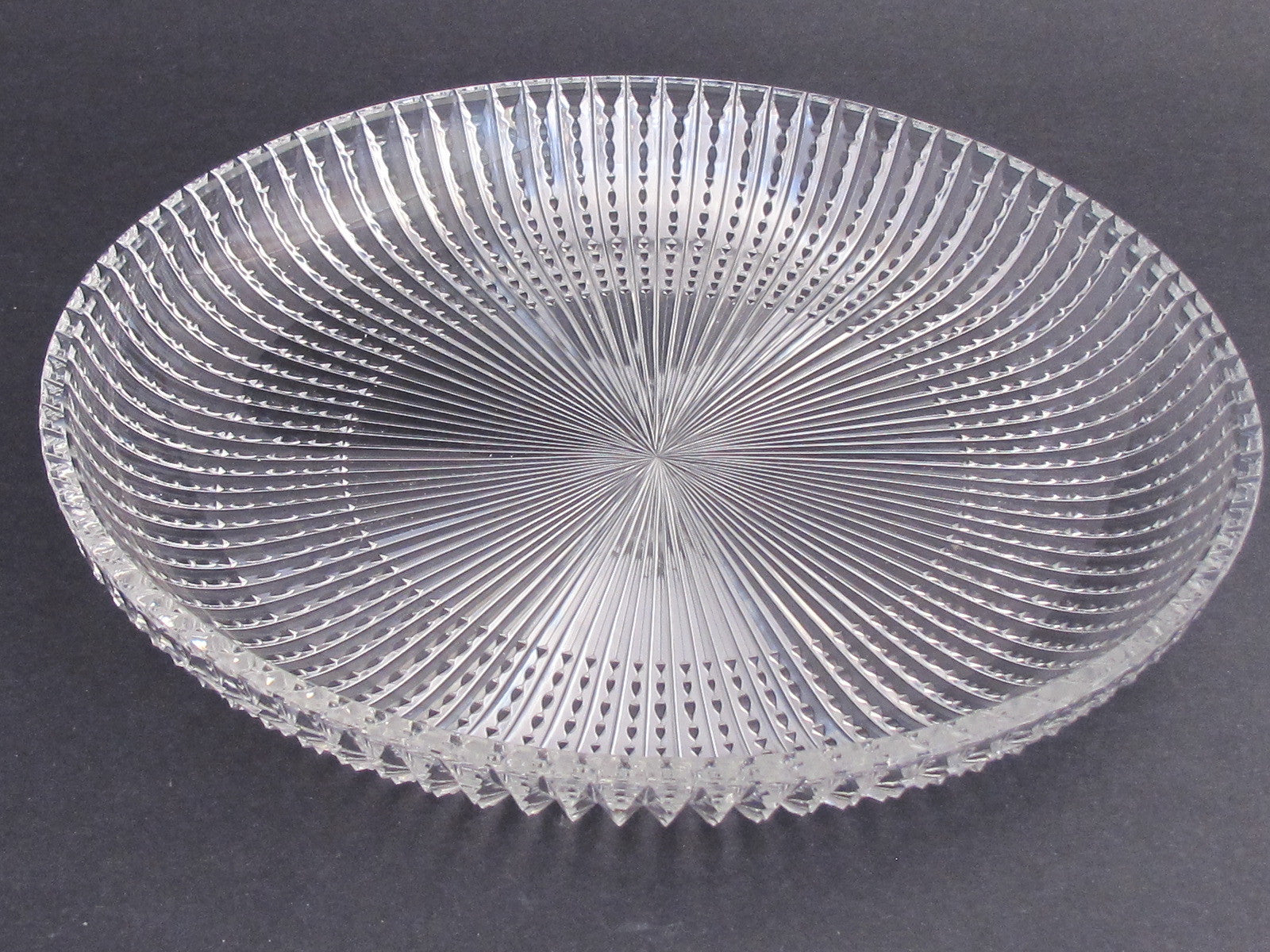 Hand Cut 24% lead crystal  large tray signed brilliant - O'Rourke crystal awards & gifts abp cut glass
