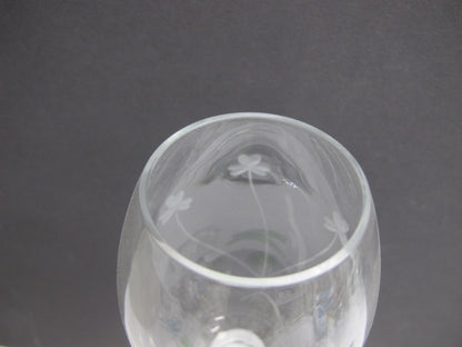 4 wine glasses hand cut Shamrock - O'Rourke crystal awards & gifts abp cut glass