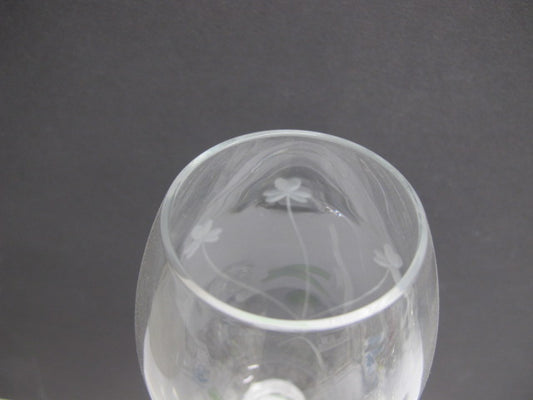 4 wine glasses hand cut Shamrock - O'Rourke crystal awards & gifts abp cut glass