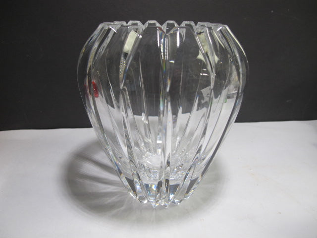 Cut glass heavy flower vase