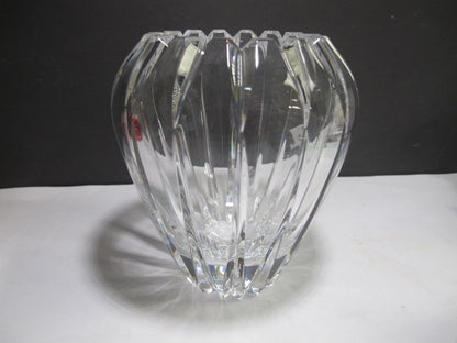 Cut glass heavy flower vase