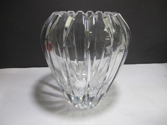 Cut glass heavy flower vase