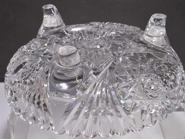 ABP cut glass 3 legged bowl bowl American brilliant vid122