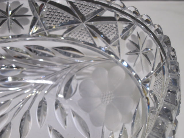 ABP cut glass oval bowl American + Floral 318