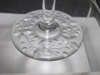 Hand Cut glass compote candy floral c25
