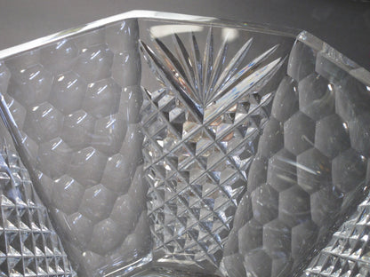 Hand cut and hand polished crystal bowl Octagonal