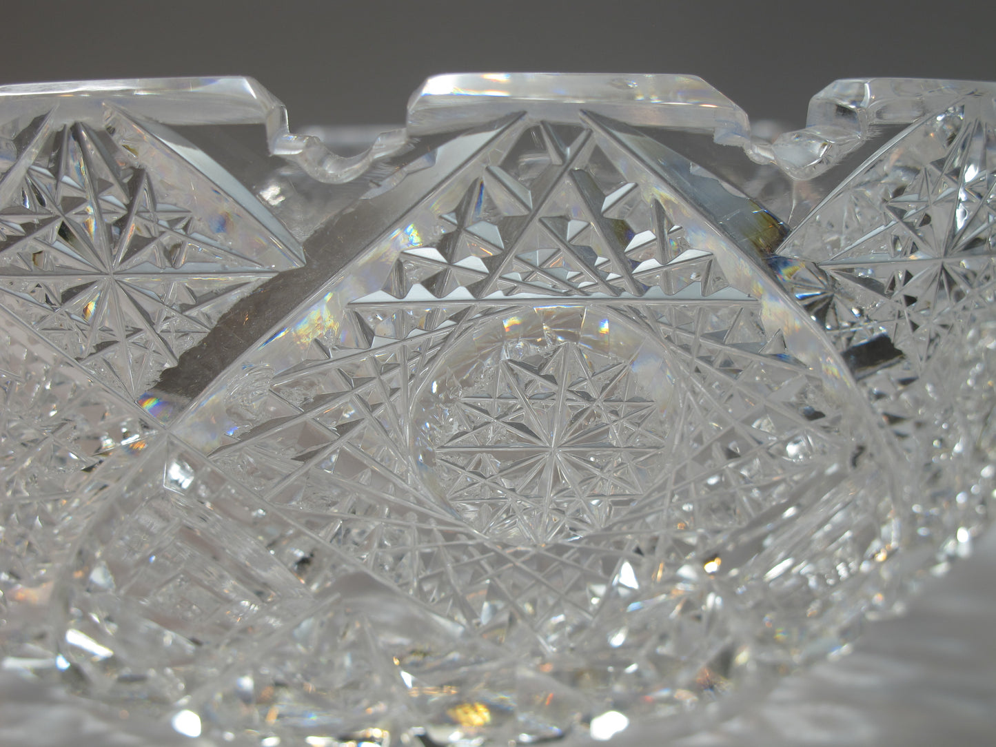 Signed Clark ABP cut glass Prima Donna bowl American brilliant Altered