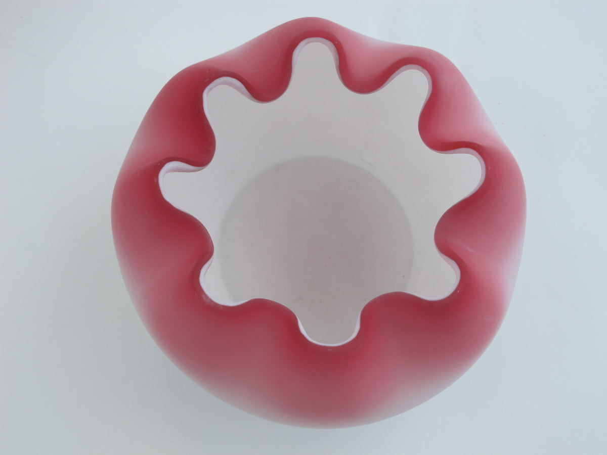 Rose bowl , Antique Mt Washington pink satin